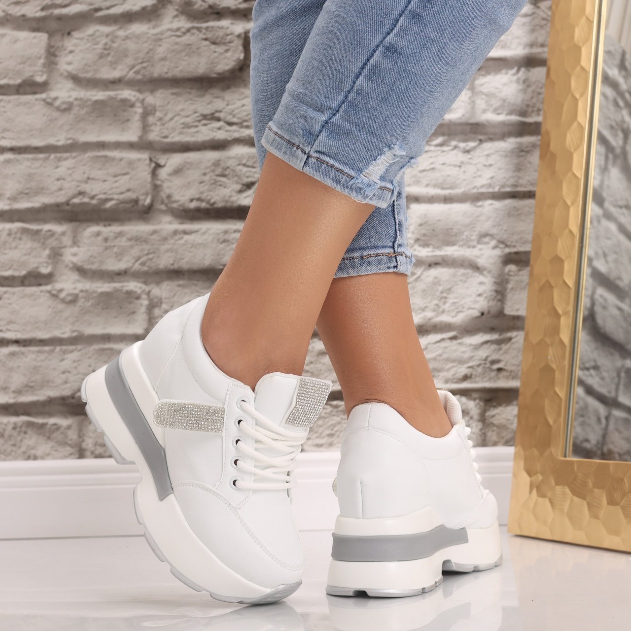 Sneakers dama cu platforma Albi din Piele Ecologica Atola