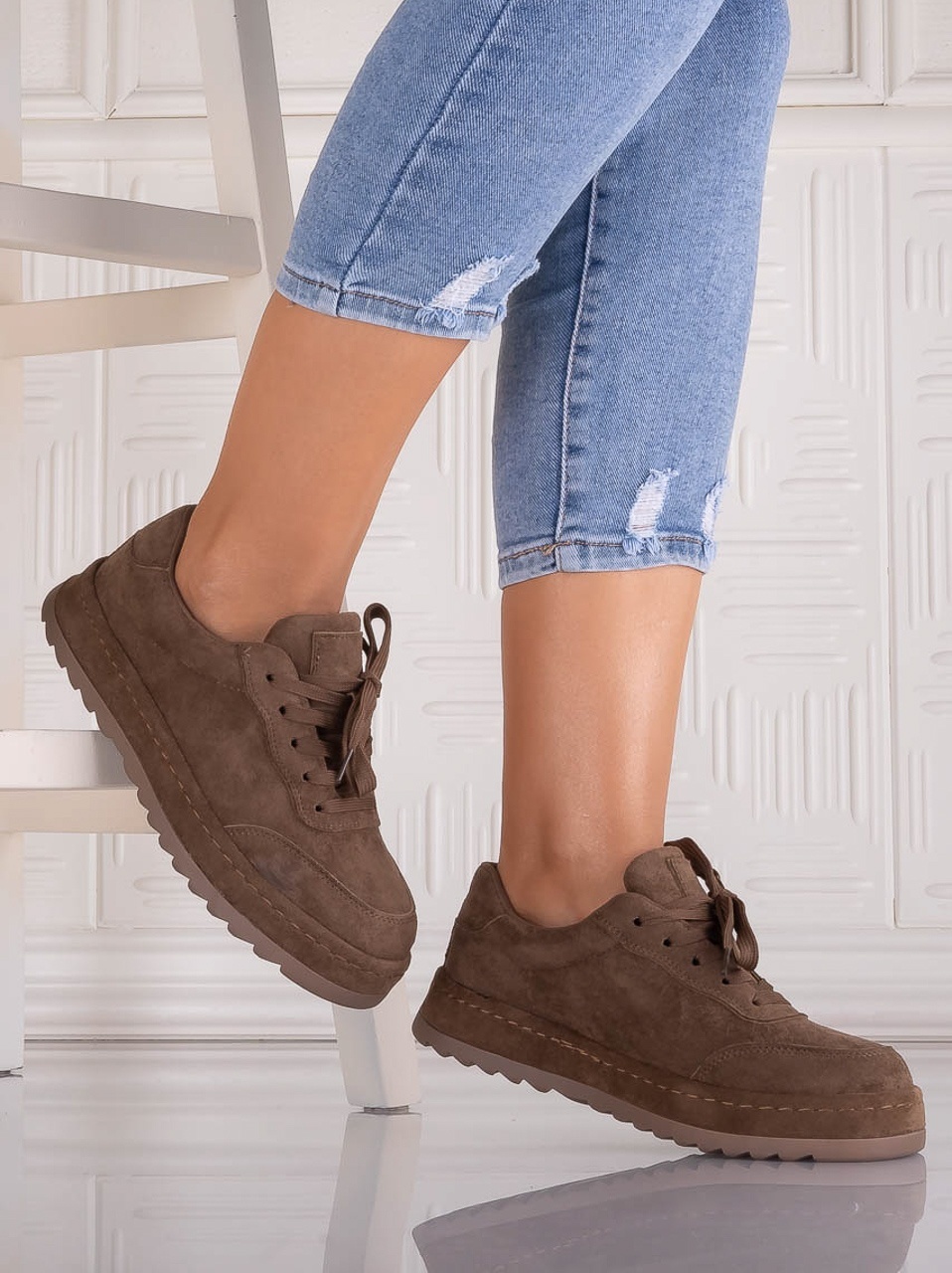 Sneakers dama Maro din Piele Ecologica Intoarsa Daliva - imagine 2