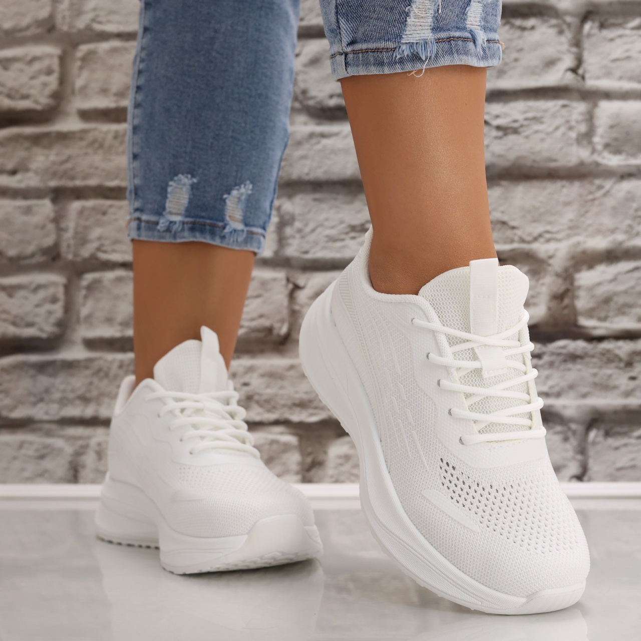 Adidasi dama Albi din Textil Xarya - 5 | YEO