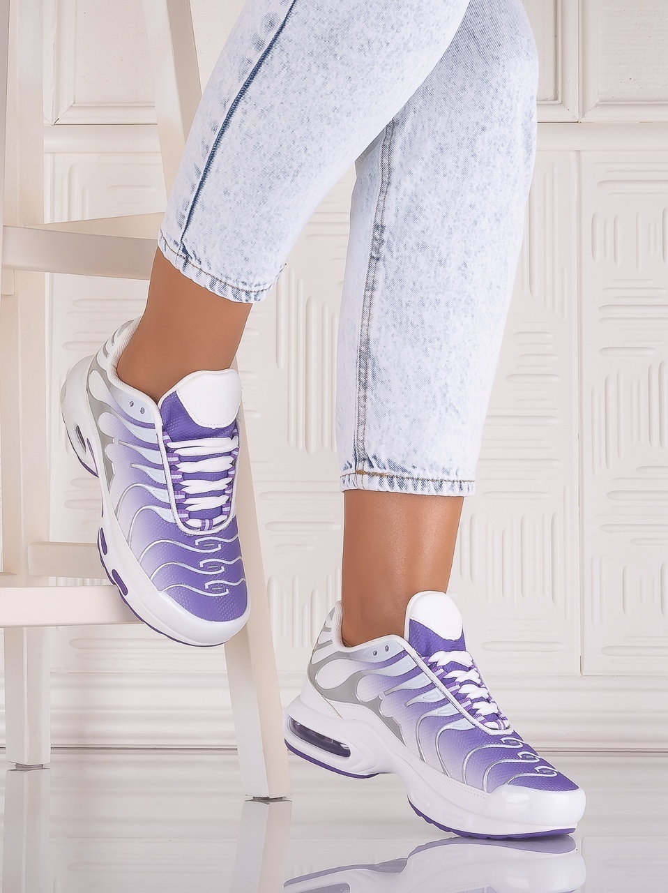 Adidasi dama Albi/mov din Textil Nikona - imagine 4