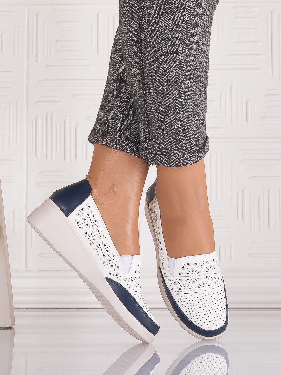 Pantofi casual Albi dama din Piele Ecologica Aveline - imagine 2