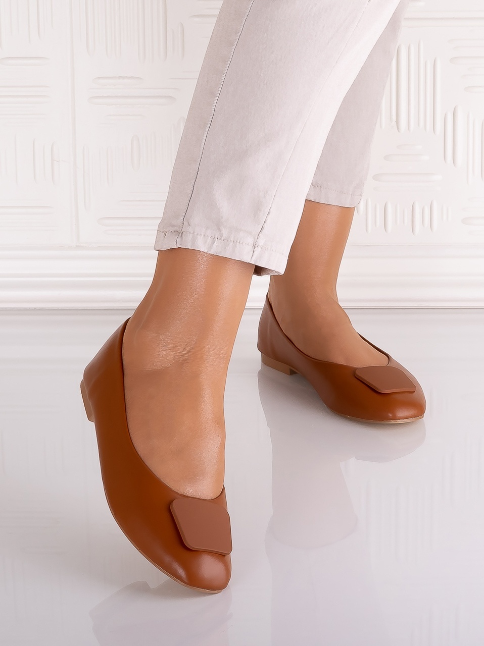 Pantofi dama Caramel din Piele Ecologica Yolandia - imagine 5