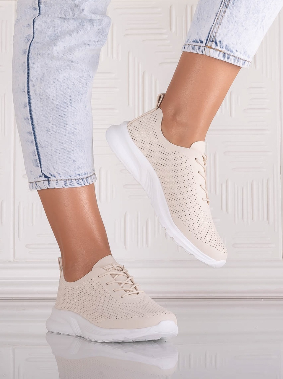 Pantofi dama Casual Bej din Piele Ecologica Rafira - imagine 5