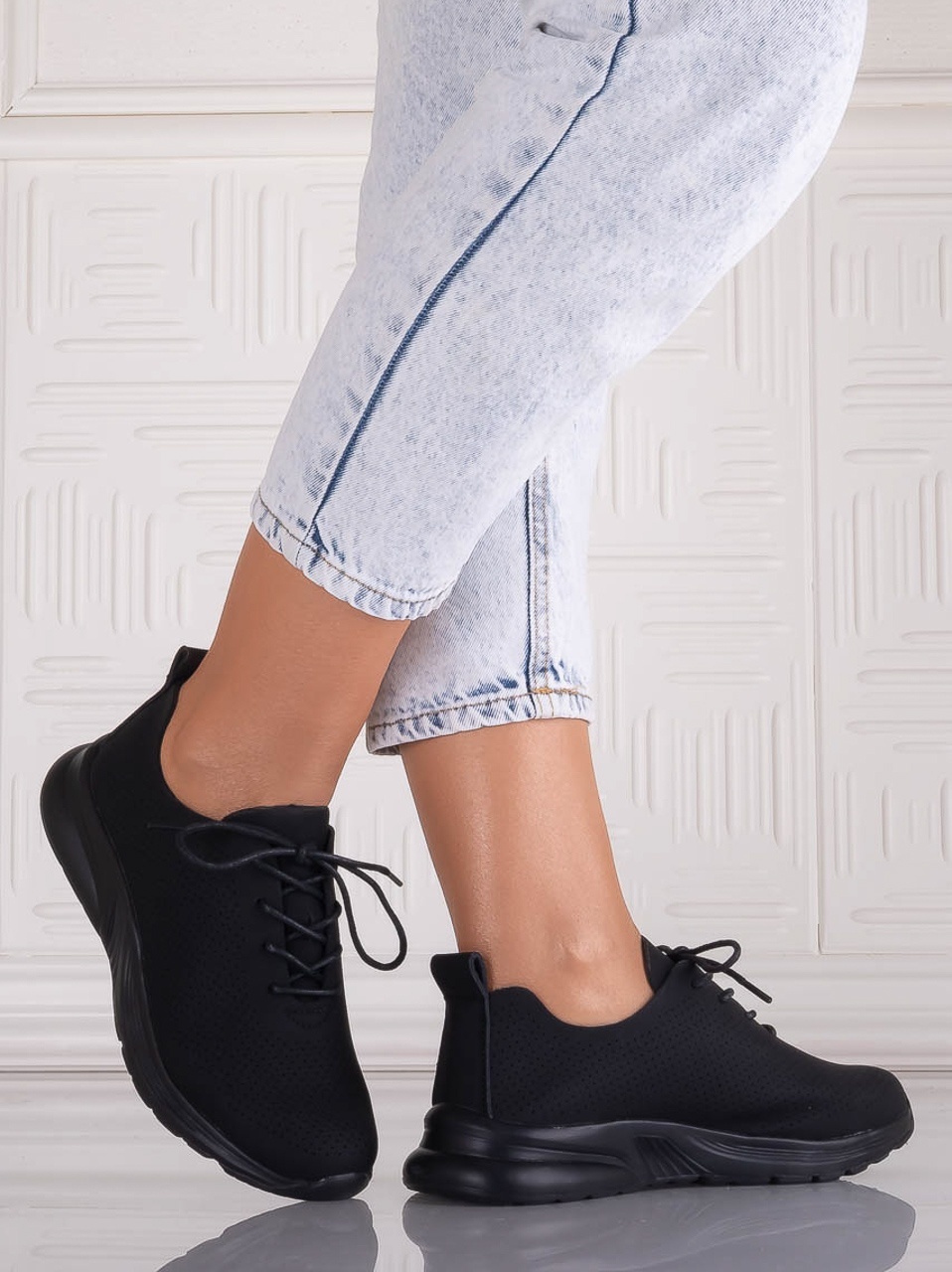 Pantofi dama Casual Negri din Piele Ecologica Rafira - YIYI - imagine 3