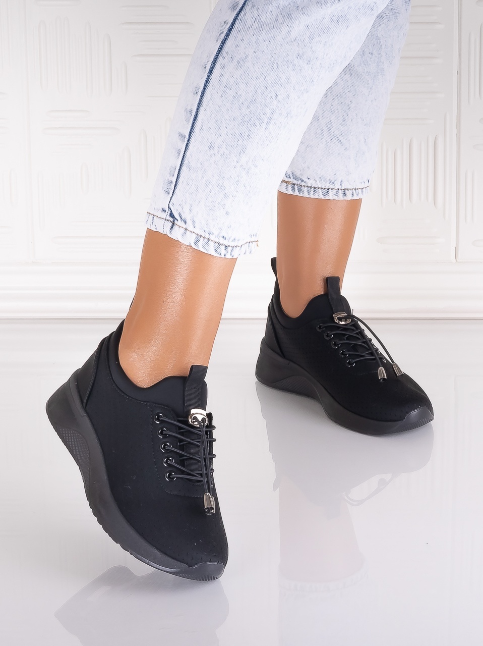 Pantofi dama sport Negri din Textil Xolana - imagine 5