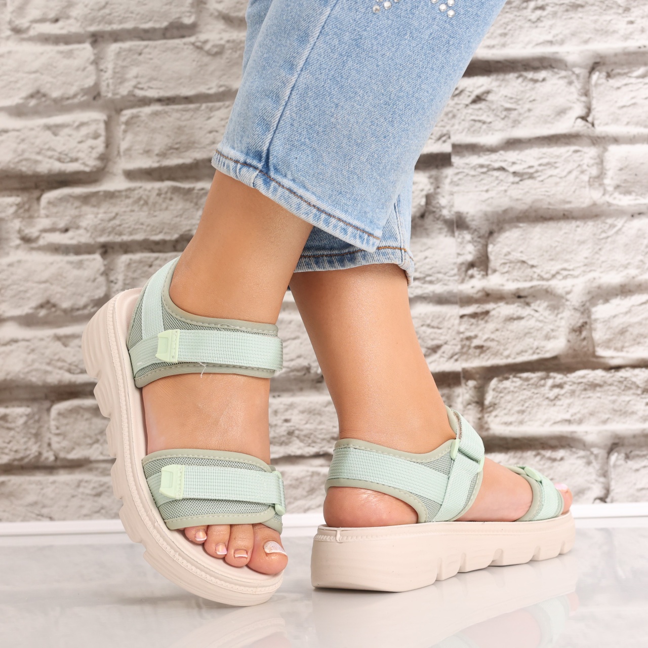 Sandale dama Fara toc Vegzi din Textil Madisin - 1 | YEO