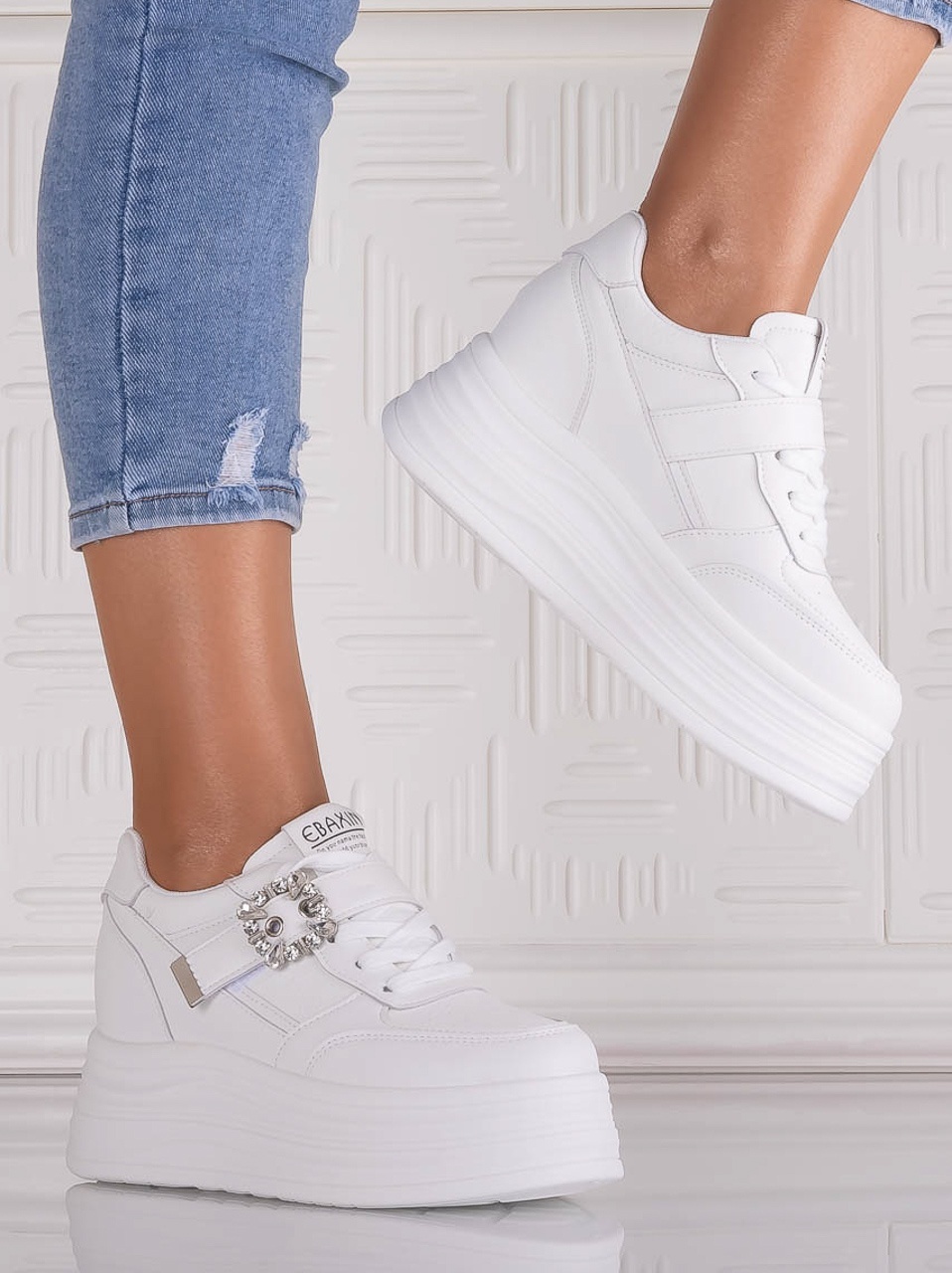 Sneakers dama cu platforma Albi din Piele Ecologica Alorna - imagine 4