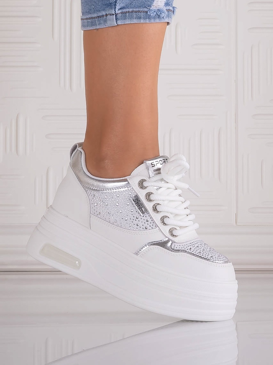 Sneakers dama cu platforma Albi din Piele Ecologica Danisia - imagine 4