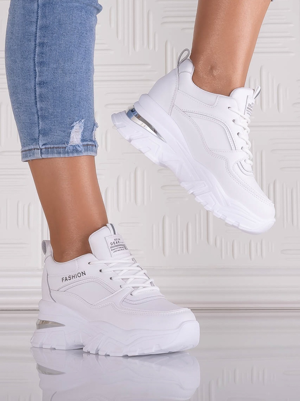 Sneakers dama cu platforma Albi din Piele Ecologica Ninera - imagine 4