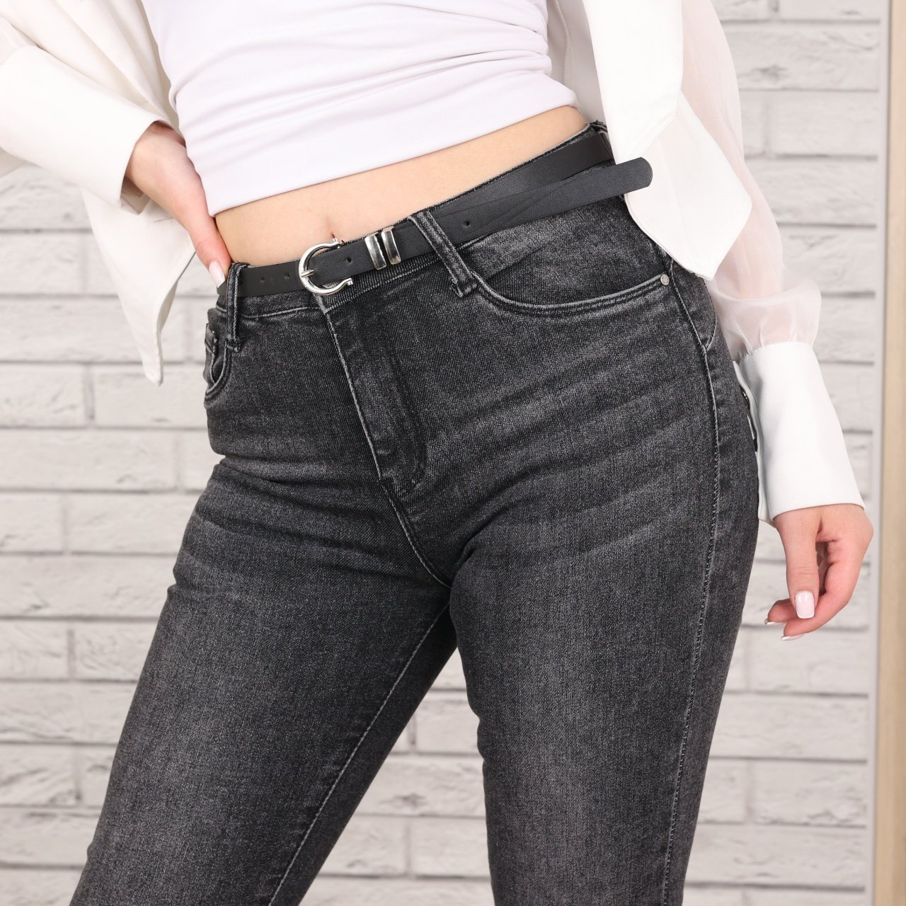 Blugi Dama Skinny Fit Gri Lunesa - 3 | YEO