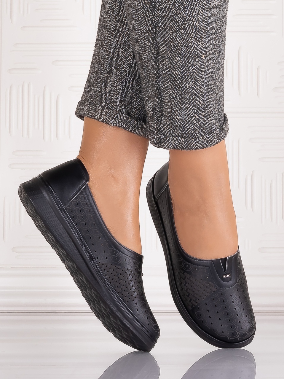 Pantofi casual Negrii dama din Piele Ecologica Amosa - imagine 3