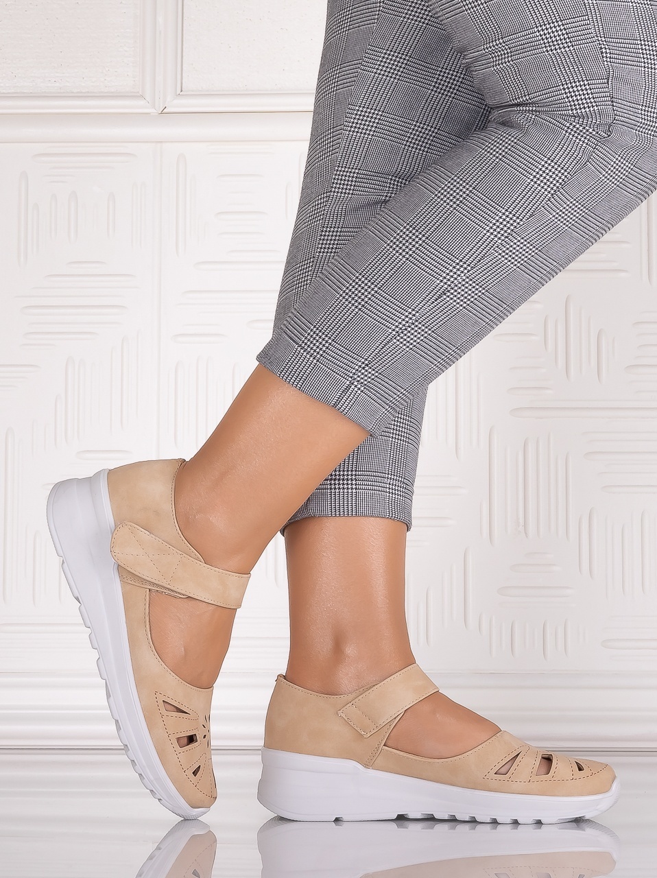 Pantofi dama casual Kaki din Piele Ecologica Yosama - imagine 6