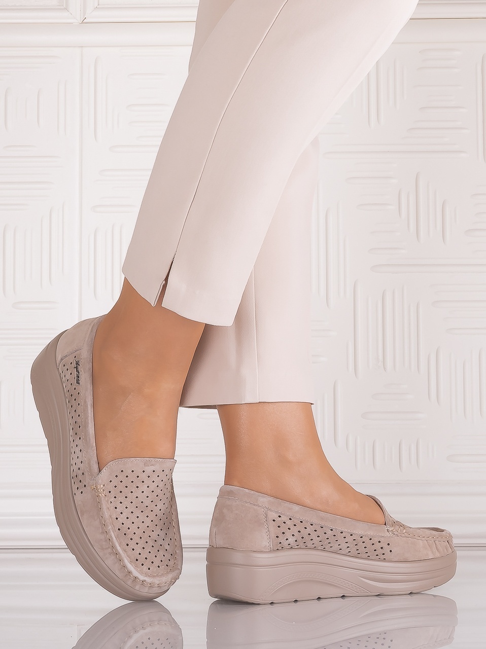 Pantofi dama casual Kaki din Piele Naturală Anastassia - imagine 2