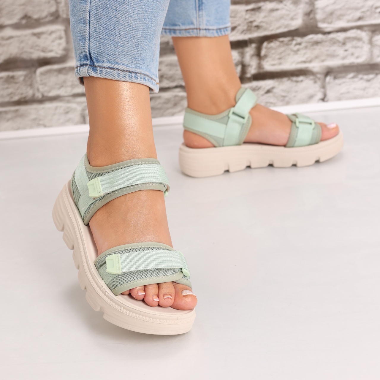 Sandale dama Fara toc Vegzi din Textil Madisin - 2 | YEO