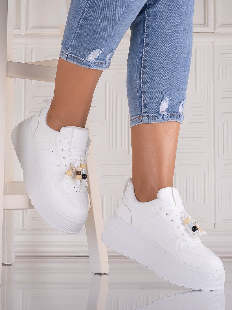 Sneakers dama cu platforma Albi din Piele Ecologica Arenia - YIYI - imagine 3