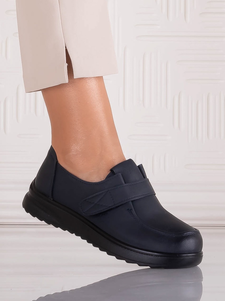 Pantofi dama Casual Bleumarin din Piele Ecologica Nedira - imagine 3