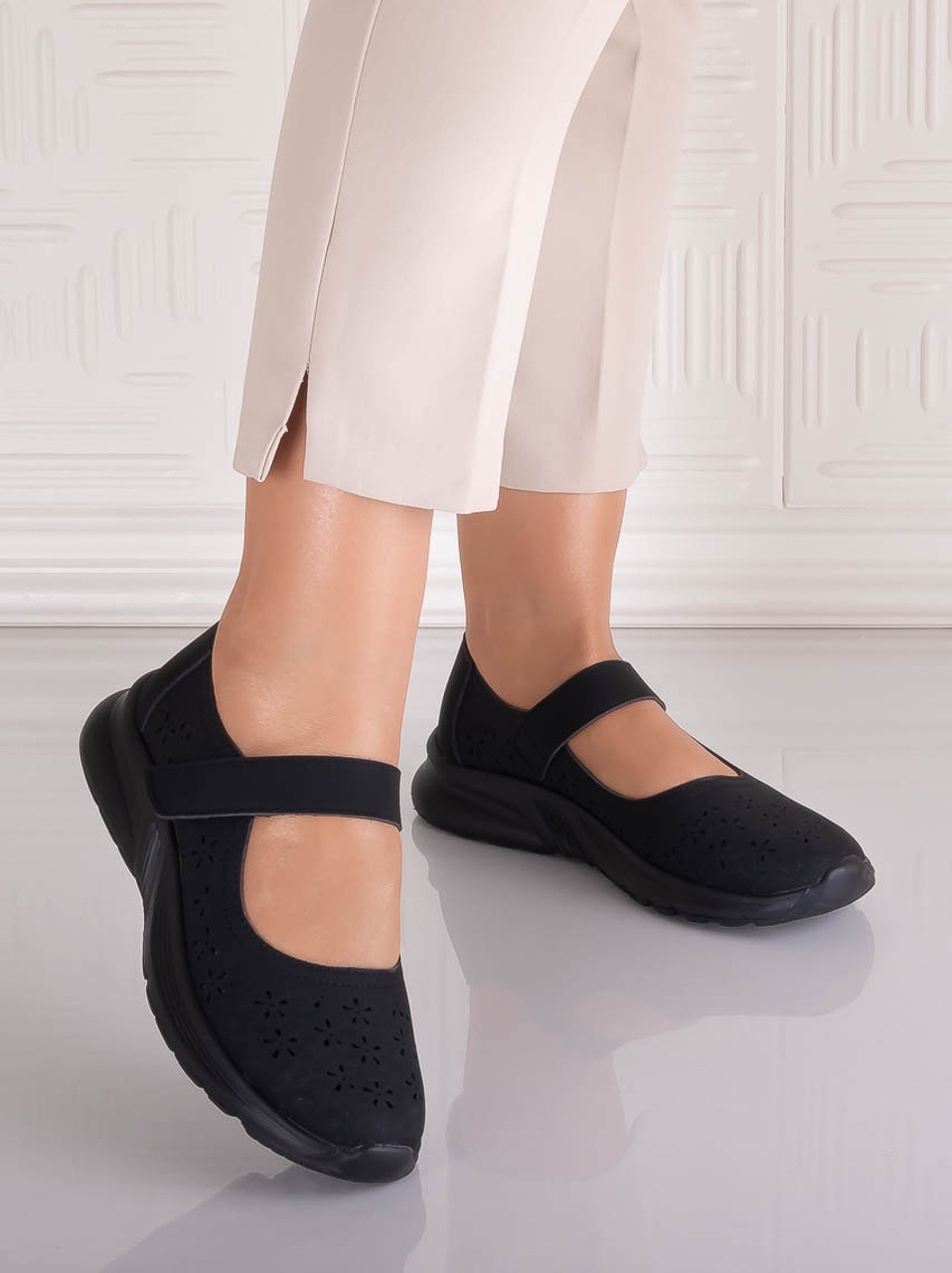 Pantofi dama casual Negri din Piele Ecologica Lani - imagine 5