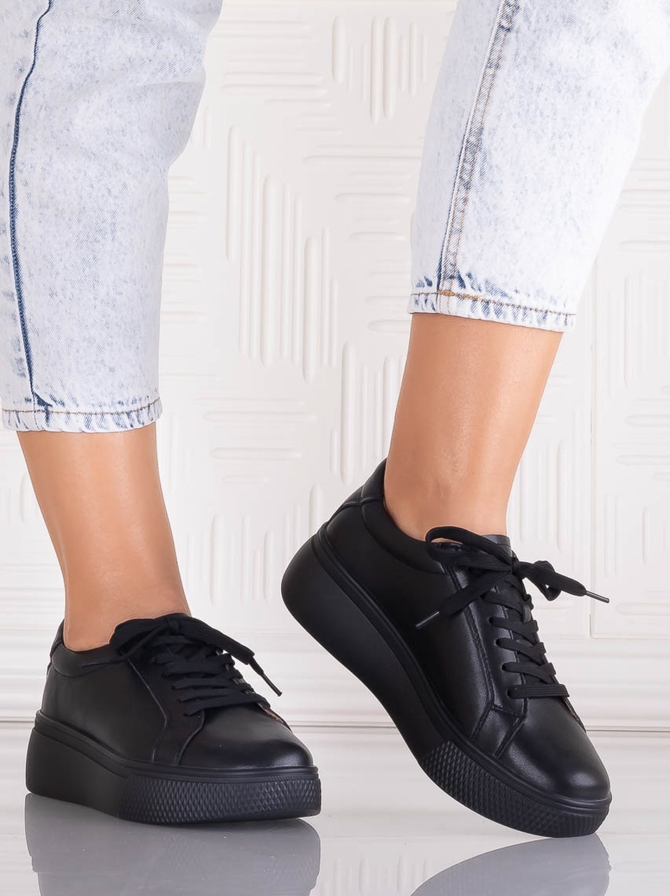 Pantofi dama casual Negri din Piele Naturala Aziva - Angel Blue - imagine 3