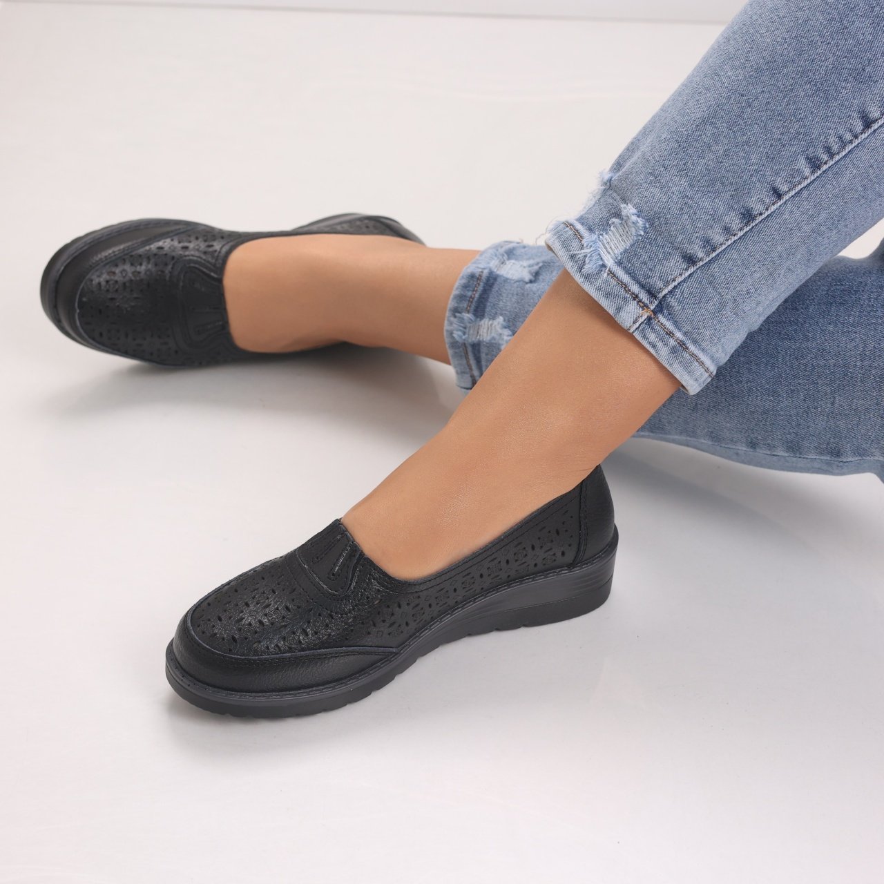 Pantofi dama casual Negri din Piele Naturala Zenova - 1 | YEO