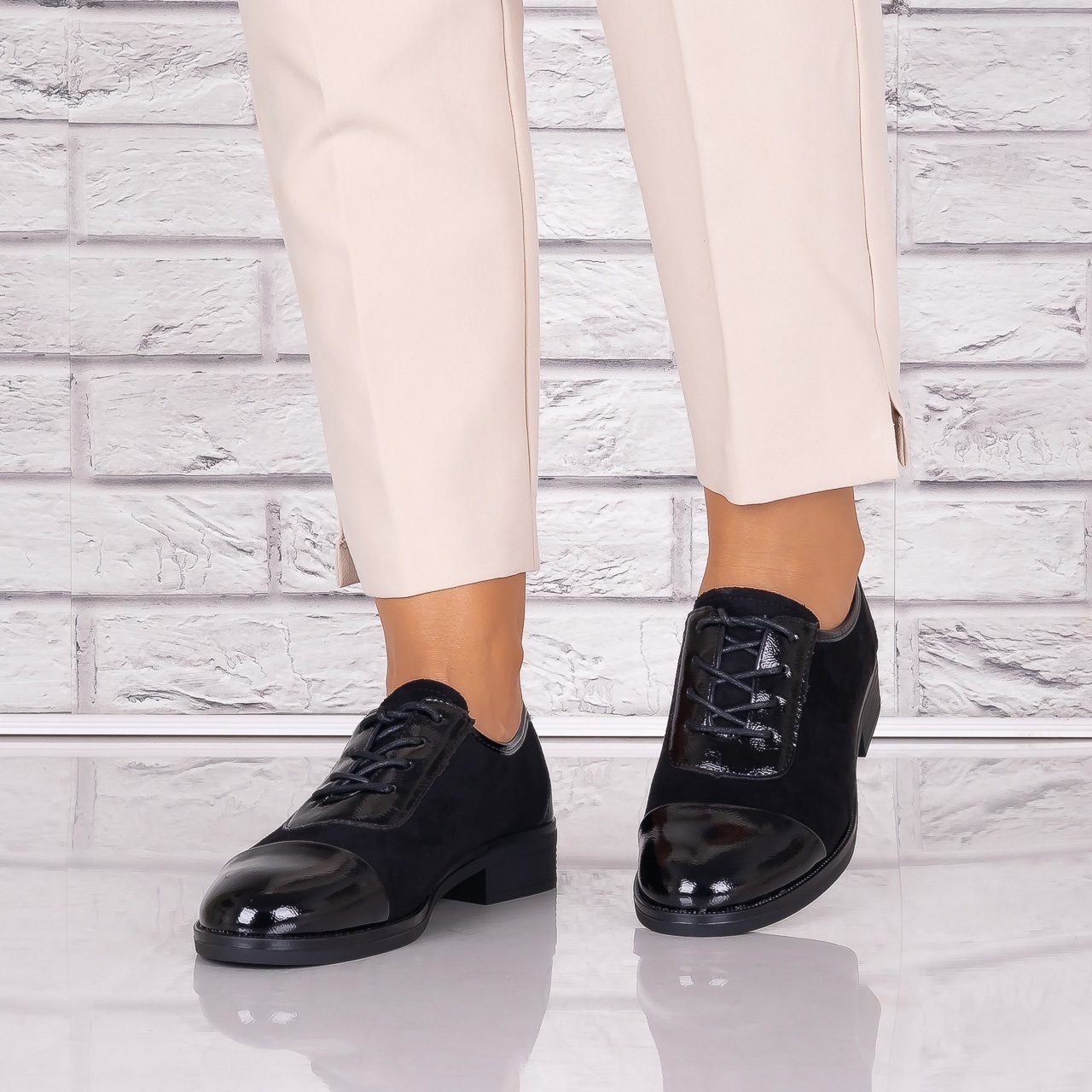 Pantofi dama casual Negri piele ecologica Intoarsa Maisie Torrenia - 3 | YEO