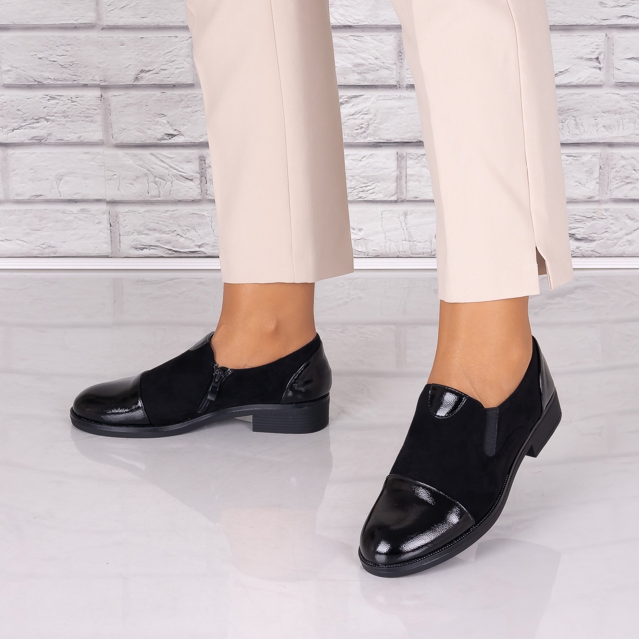 Pantofi dama casual Negri piele ecologica Manise - 3 | YEO
