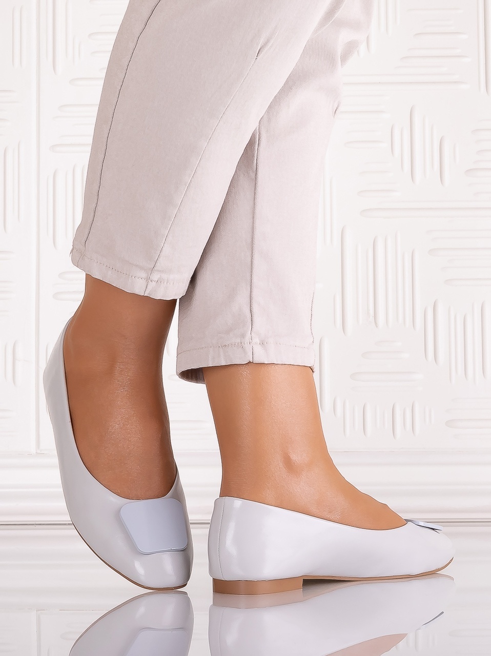 Pantofi dama Gri din Piele Ecologica Yolandia - imagine 4