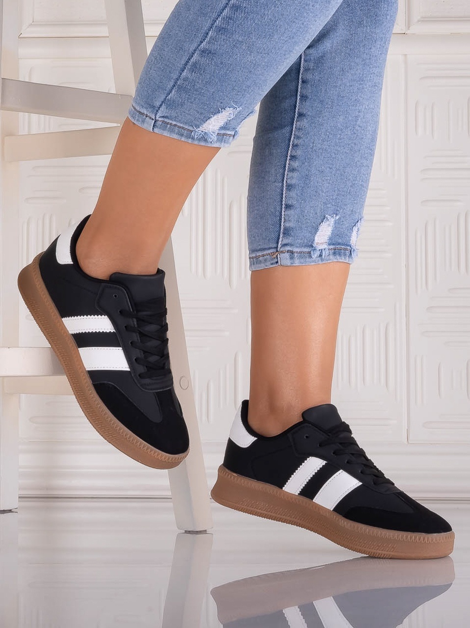 Adidasi dama Negri din Piele Ecologica Sanema - YIYI - imagine 2