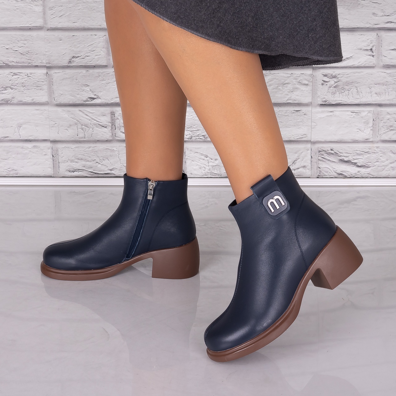 Ghete dama Bluemarin din Piele Naturala Eusebia - 3 | YEO
