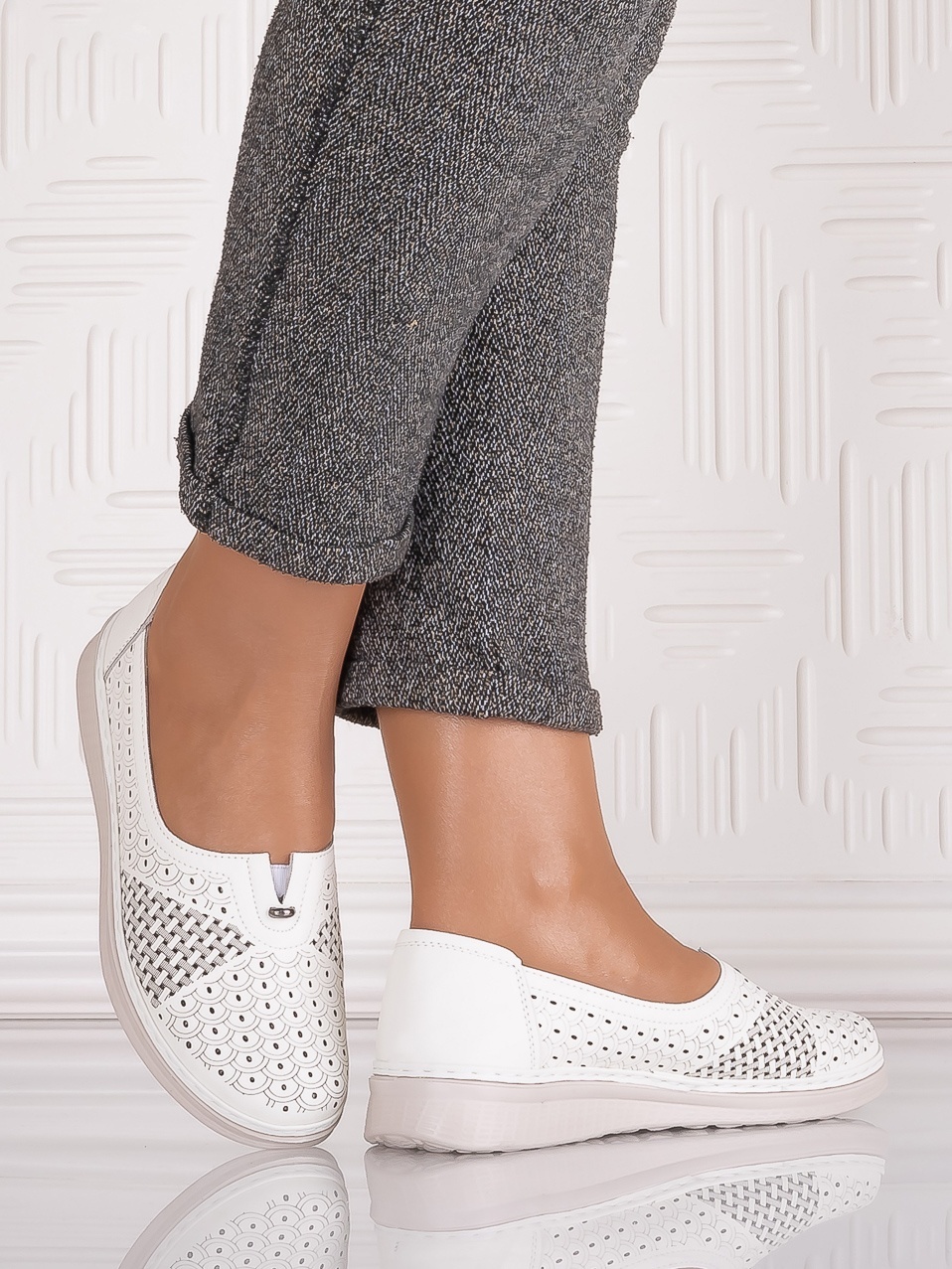 Pantofi casual Albi dama din Piele Ecologica Amosa - imagine 4