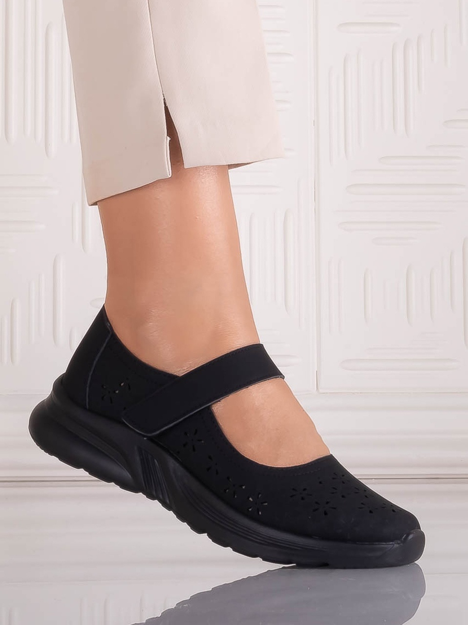 Pantofi dama casual Negri din Piele Ecologica Lani - YIYI - imagine 2