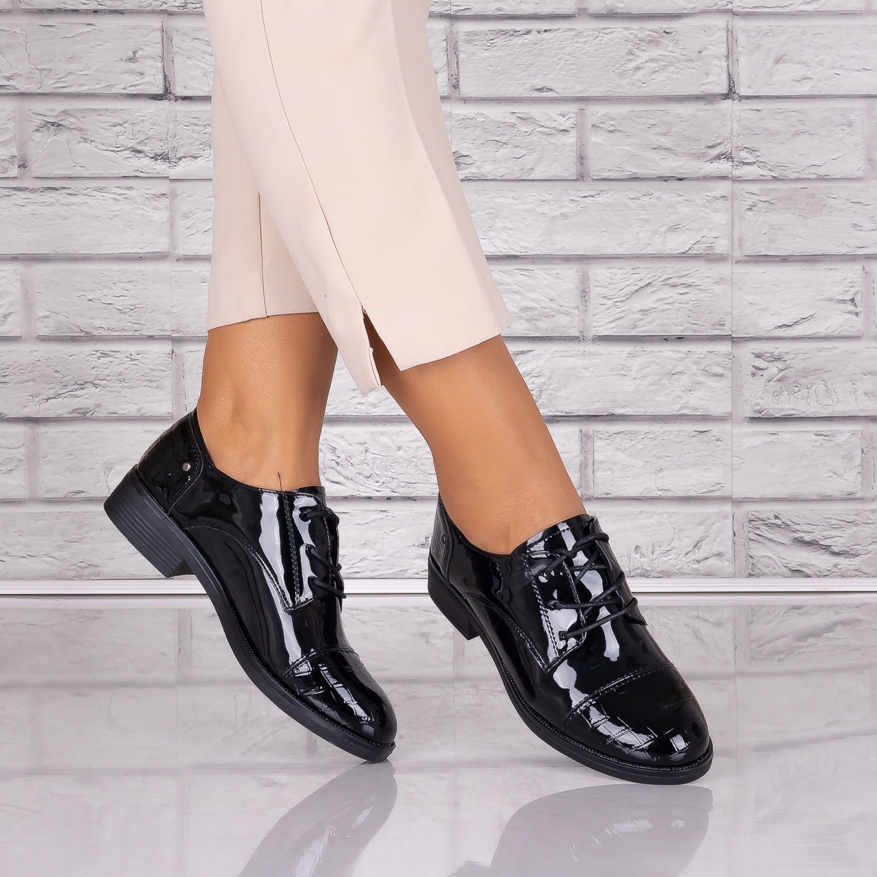 Pantofi dama casual Negri piele ecologica Lacuita Maisie Alivila - 1 | YEO