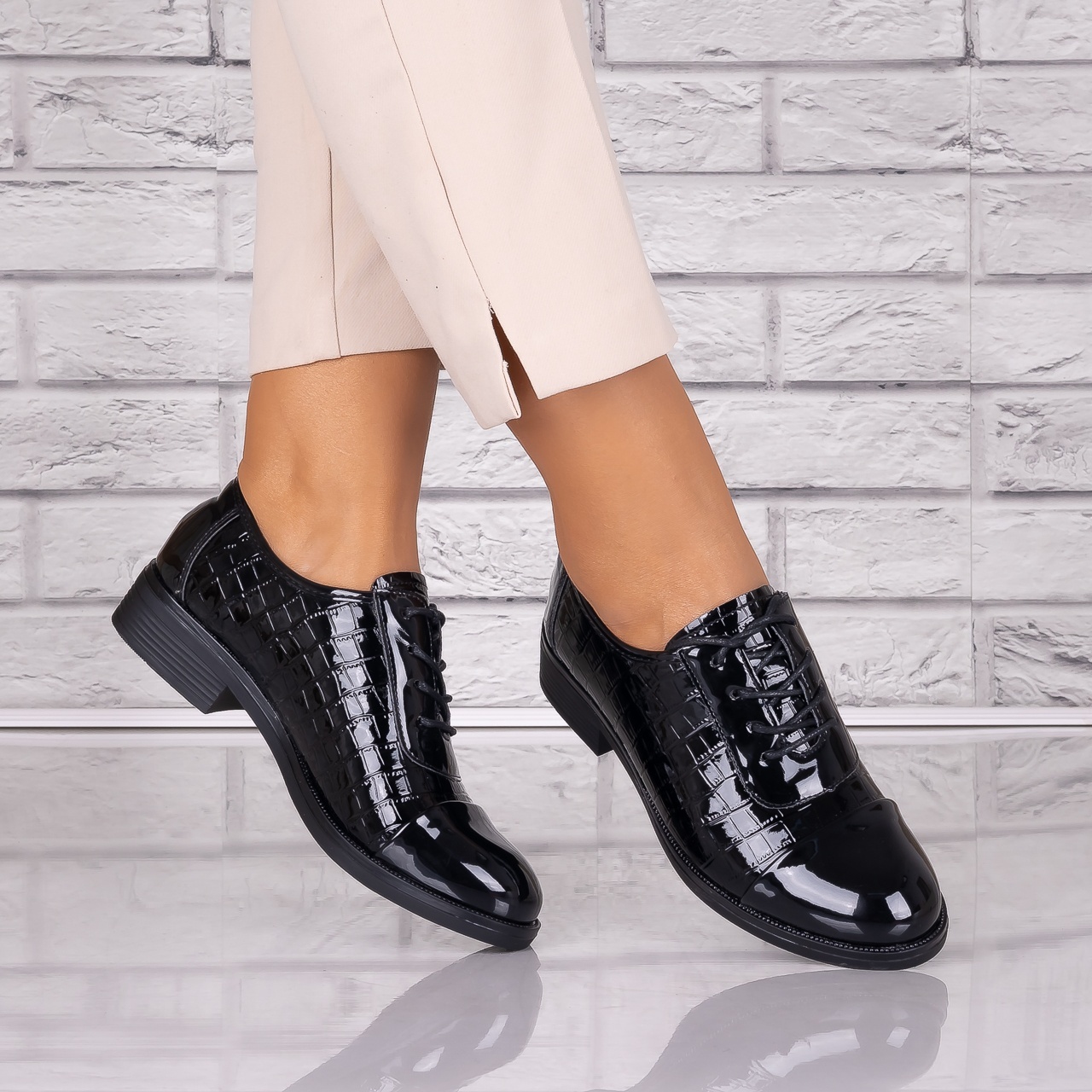 Pantofi dama casual Negri piele ecologica Maisie - 2 | YEO