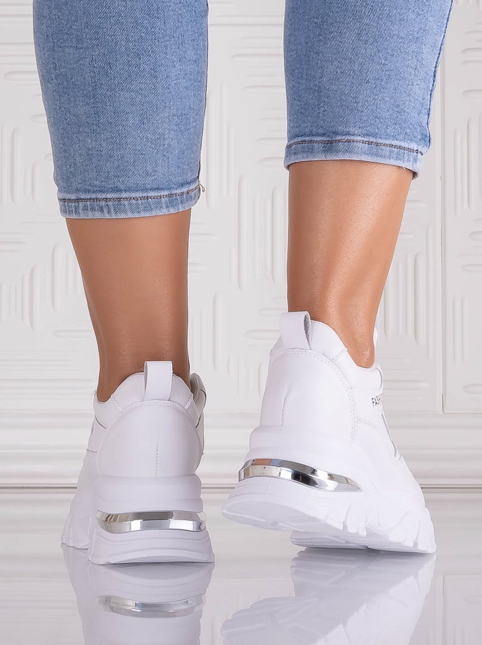 Sneakers dama cu platforma Albi din Piele Ecologica Ninera - imagine 5