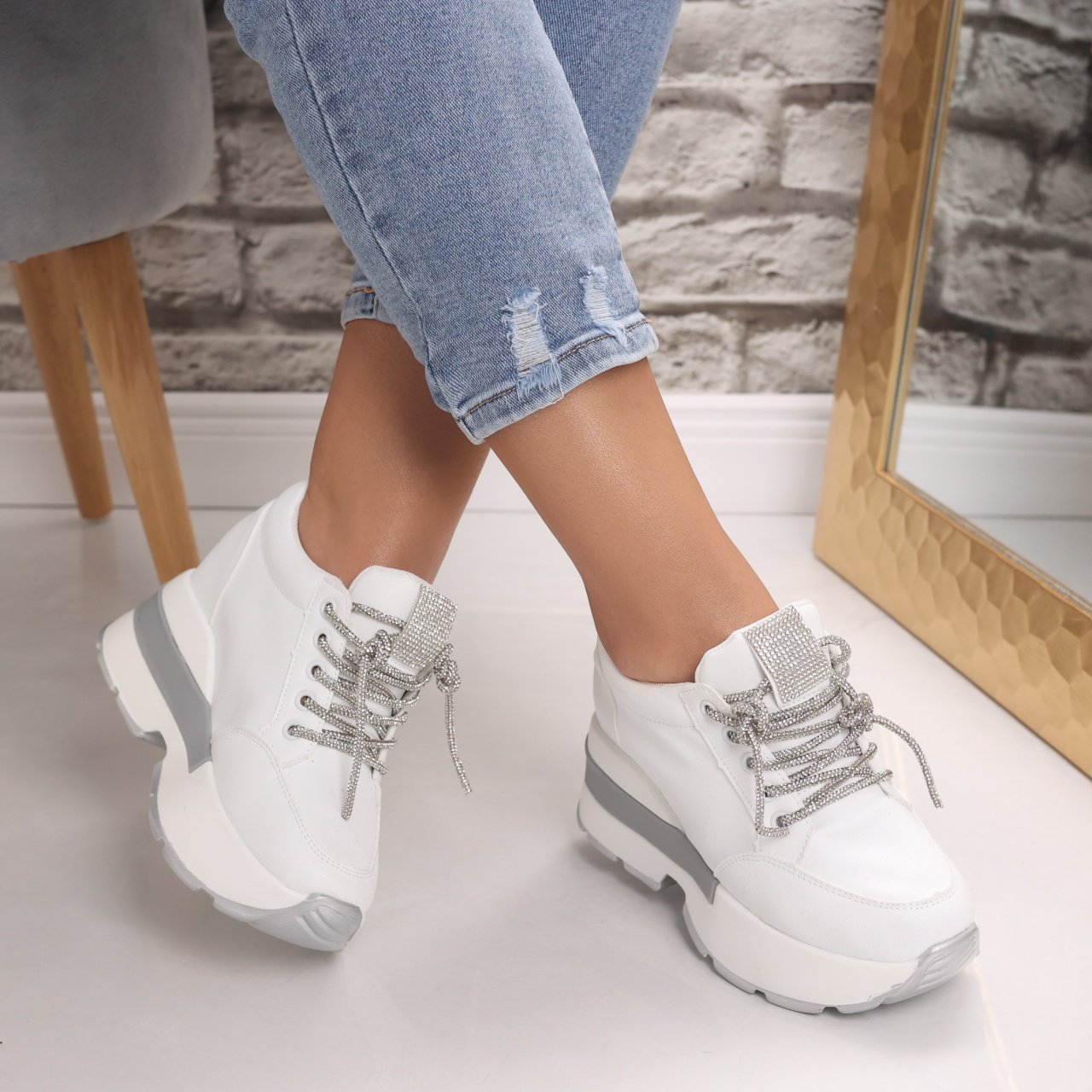 Sneakers dama cu platforma Albi din Piele Ecologica Norota - 1 | YEO