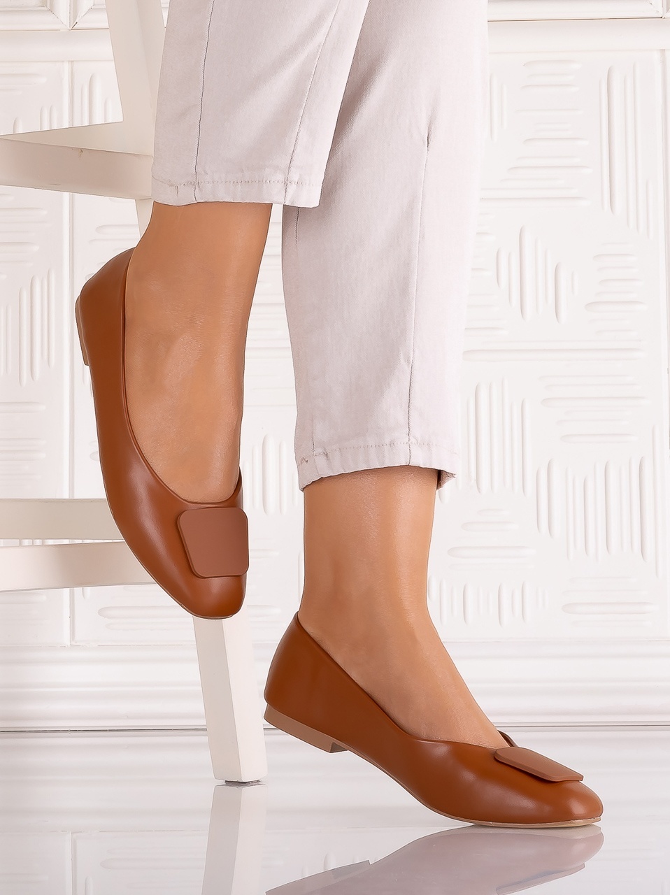 Pantofi dama Caramel din Piele Ecologica Yolandia - imagine 3