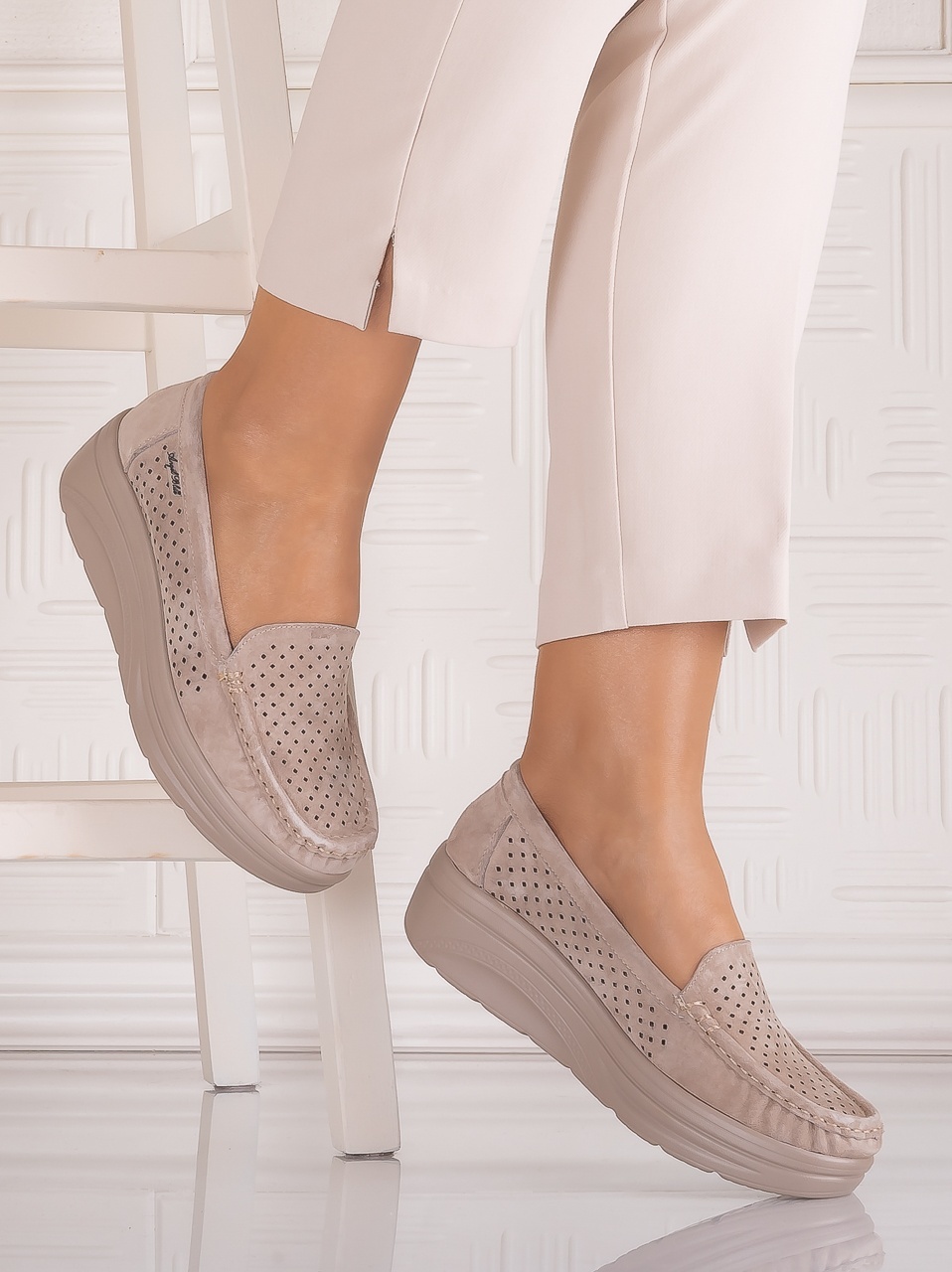 Pantofi dama casual Kaki din Piele Naturală Anastassia - imagine 3
