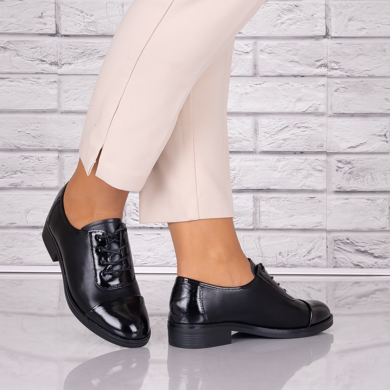 Pantofi dama casual Negri piele ecologica Maisie Torrenia - 2 | YEO