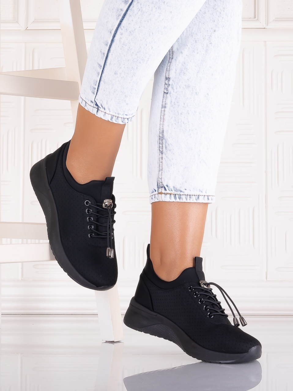 Pantofi dama sport Negri din Textil Xolana - imagine 3