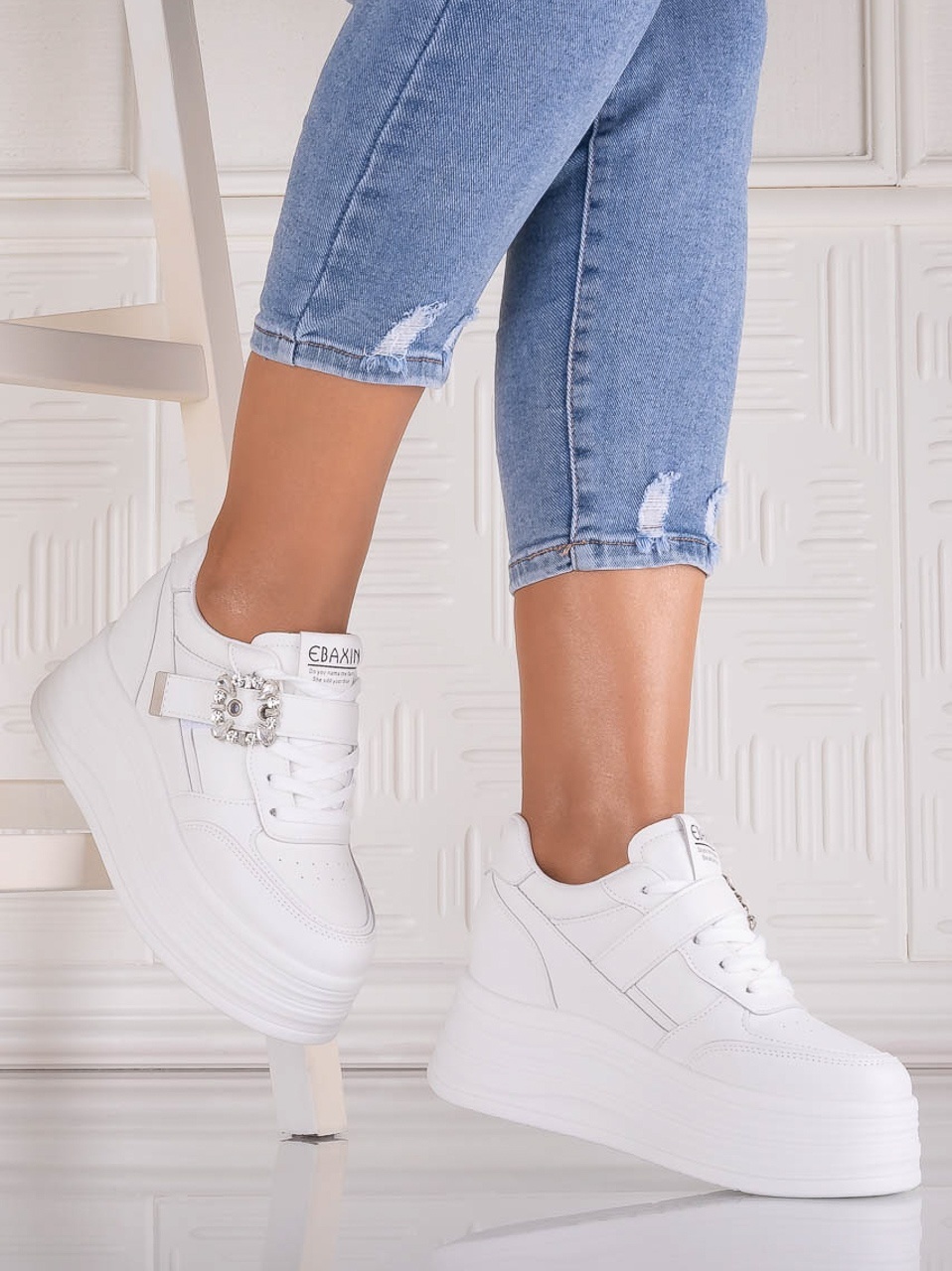 Sneakers dama cu platforma Albi din Piele Ecologica Alorna - imagine 2