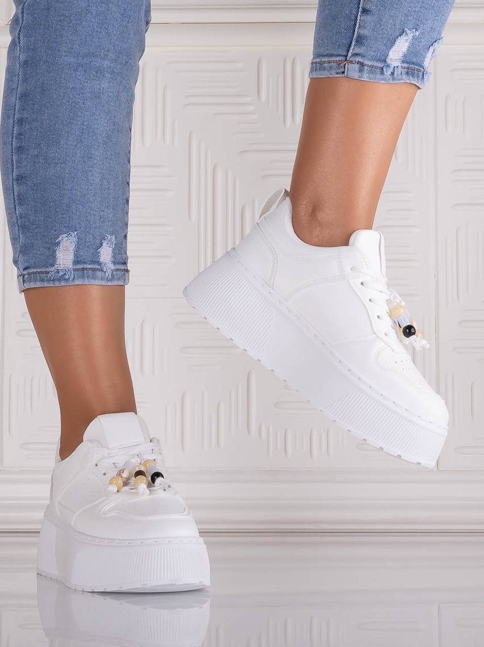 Sneakers dama cu platforma Albi din Piele Ecologica Arenia - YIYI - imagine 4