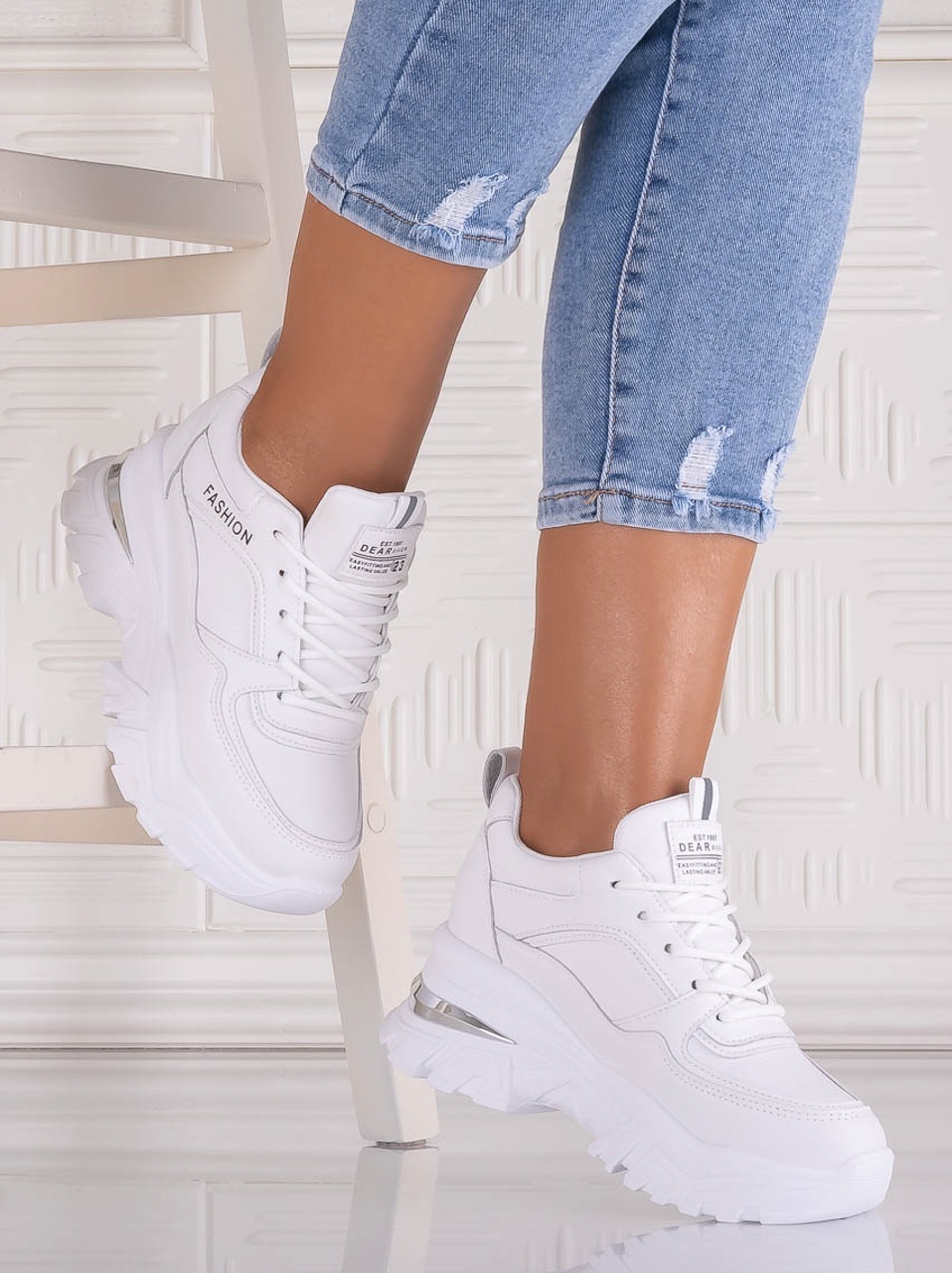 Sneakers dama cu platforma Albi din Piele Ecologica Ninera - imagine 3
