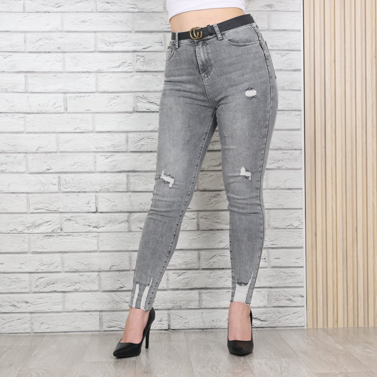 Blugi Dama Skinny Fit Gri Samya