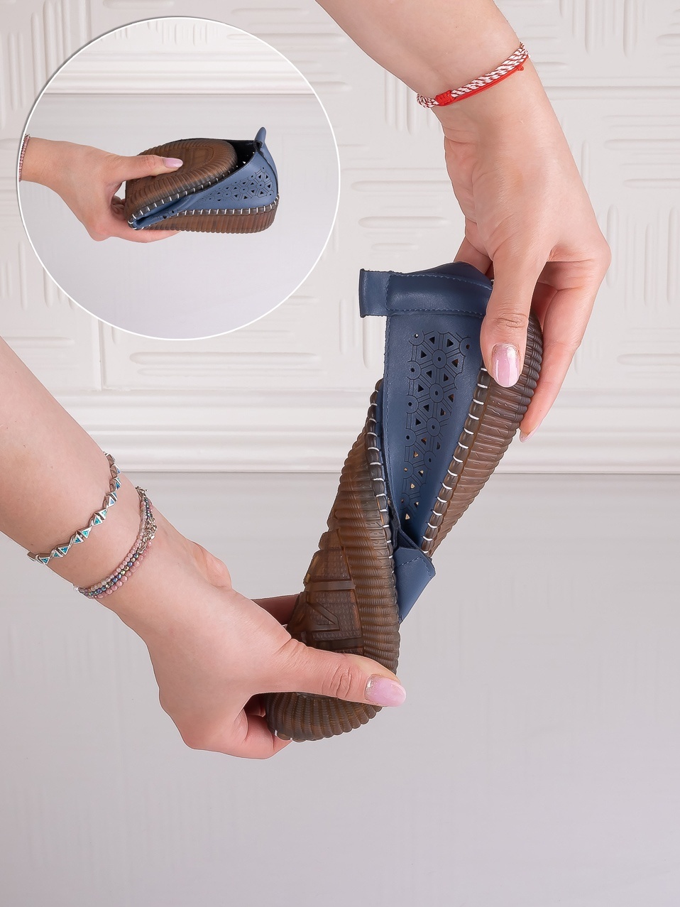 Pantofi casual Albastrii dama din Piele Ecologica Belvina - imagine 6