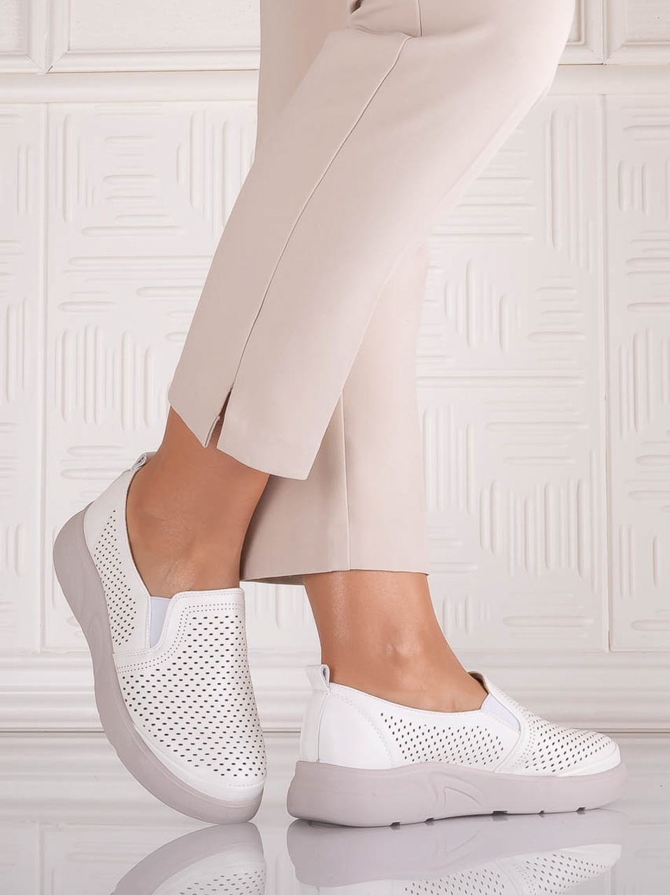 Pantofi dama Casual Albi din Piele Ecologica Nilasa - imagine 5