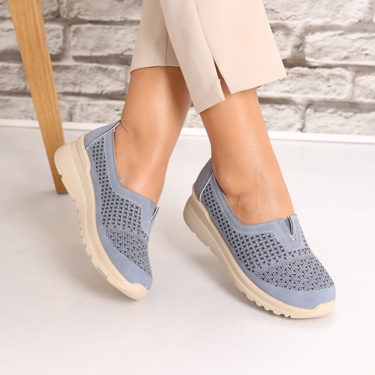 Pantofi dama casual Albstri din Piele Ecologica Sonita - 2 | YEO