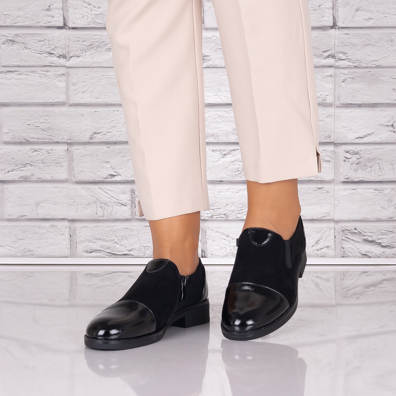 Pantofi dama casual Negri piele ecologica Manise - 4 | YEO