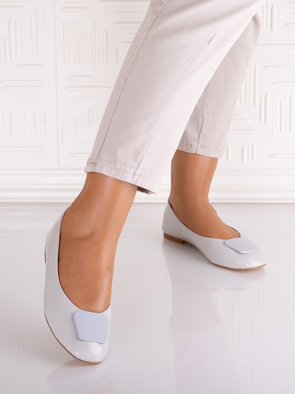 Pantofi dama Gri din Piele Ecologica Yolandia - imagine 5