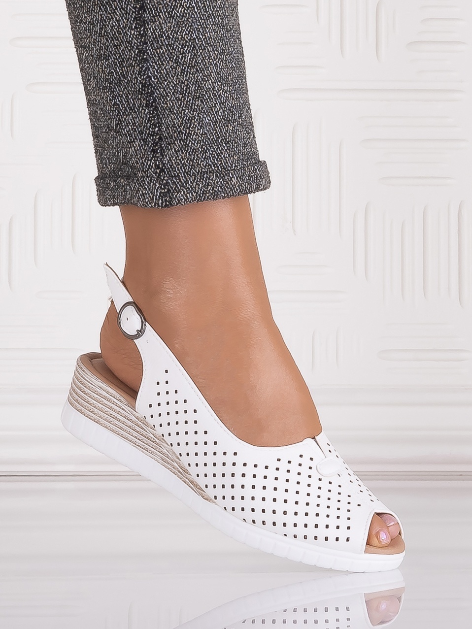 Sandale casual Albe dama din Piele Ecologica Seliorra - imagine 2