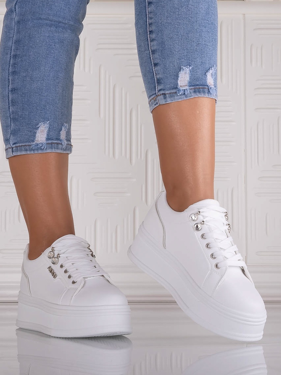 Sneakers dama cu platforma Albi din Piele Ecologica Dalenea - imagine 5