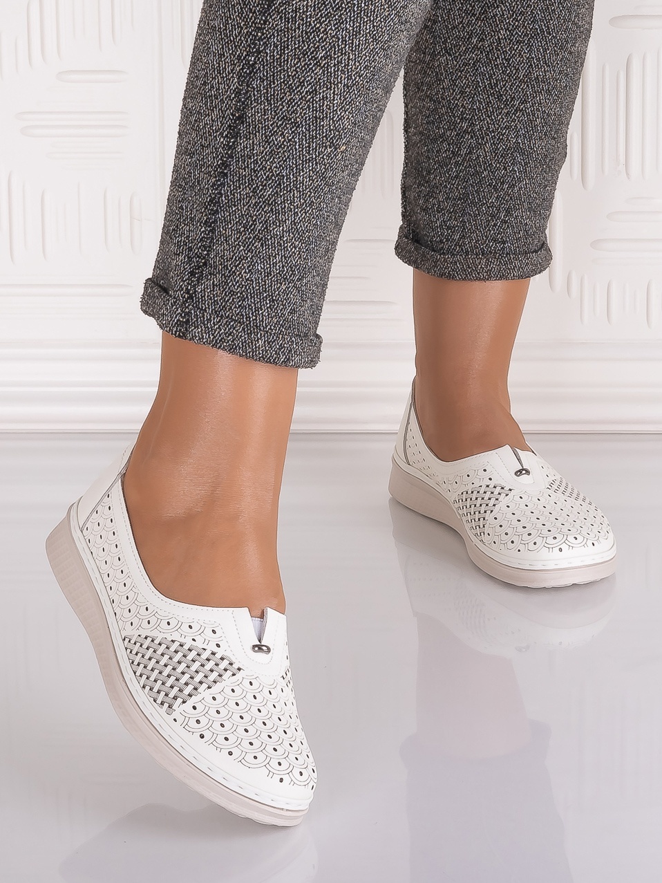 Pantofi casual Albi dama din Piele Ecologica Amosa - imagine 5